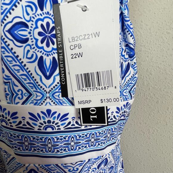 NWT La Blanca One Piece Swimsuit 22W Tummy Control Modest Cruise Strappy Back - Picture 8 of 12